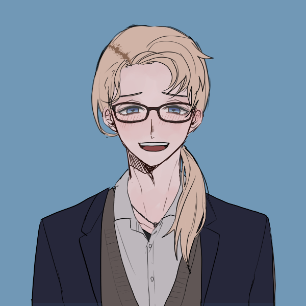 A smiling man with blond hair